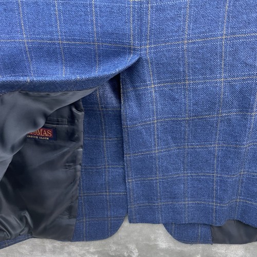 Bullock & Jones Blazer Uomo Taglia 48R Tuta Giacca Due Bottoni Plaid Lana USA Casual - Foto 15 di 16