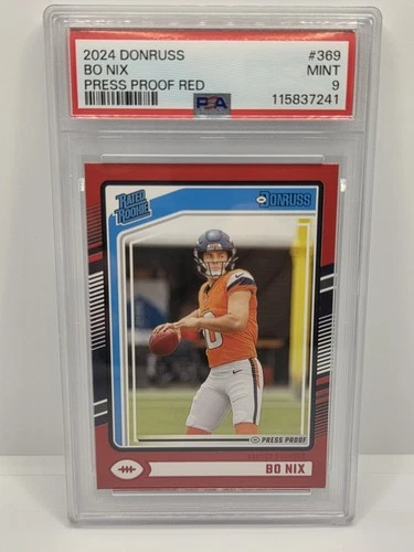 2024 Donruss BO NIX Press Proof Red PSA 9 Rated Rookie Card Broncos