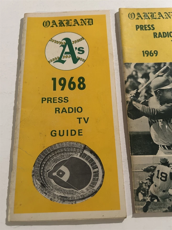 1968 1969 Oakland A's Media Guide Set Lote 2 Reggie Jackson Jim Hunter Sal Bando Foto 2 de 4