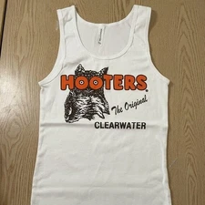 New Womens's Hooters Tank Cotton Stretchy White size Large