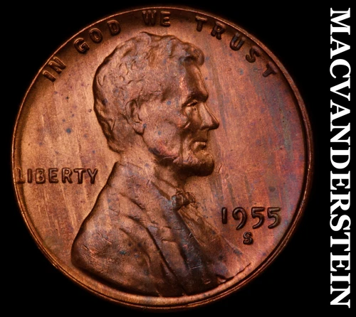 1955-S Lincoln Wheat Cent-Choice Gem BU Color Lustrous No Reserve #i6560