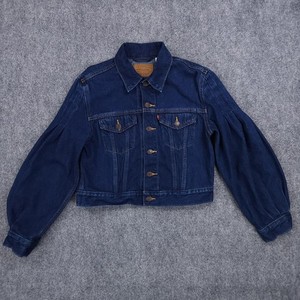 Levi’s Style Puff Sleeve Denim Jacket Puff Sleeve Jean Jacket | eBay