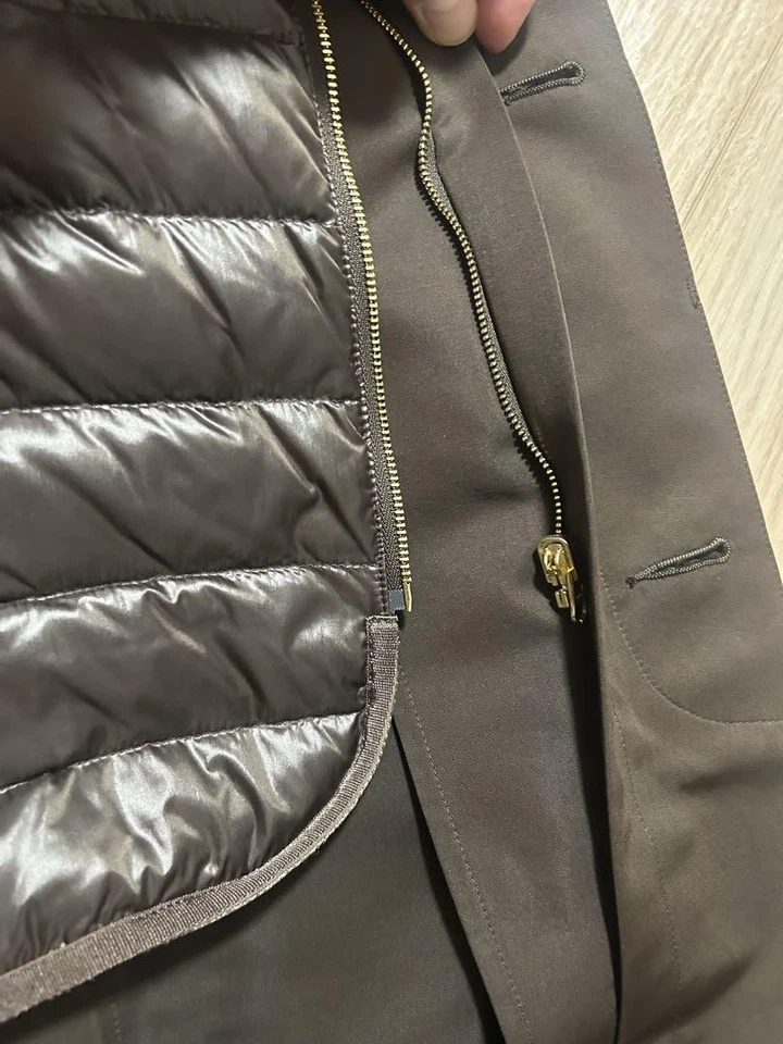 Abrigo MACKINTOSH LONDON Balmacaan ajuste asiático M 38 EE. UU. talla S marrón poliéster usado Foto 4 de 4