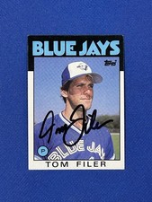 Tom Filer 1986 Topps #312 Toronto Blue Jays Auto Autograph Signed Card M