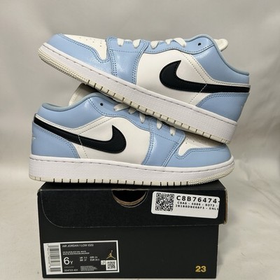 Nike Air Jordan 1 Retro Low GS  Ice Blue Black White  554723-401 6Y/Women s 7.5