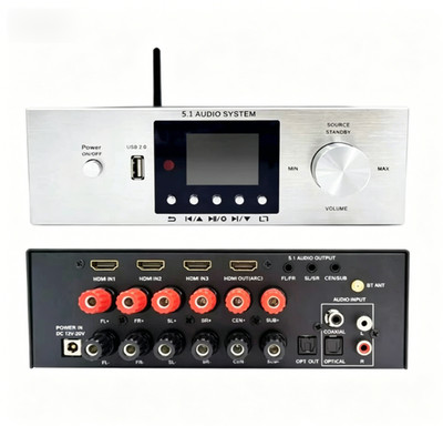 450W 5.1 Channel USB DAC Power Amplifier RCC_AMP5.1 Volume Adjust Home Audio Amp