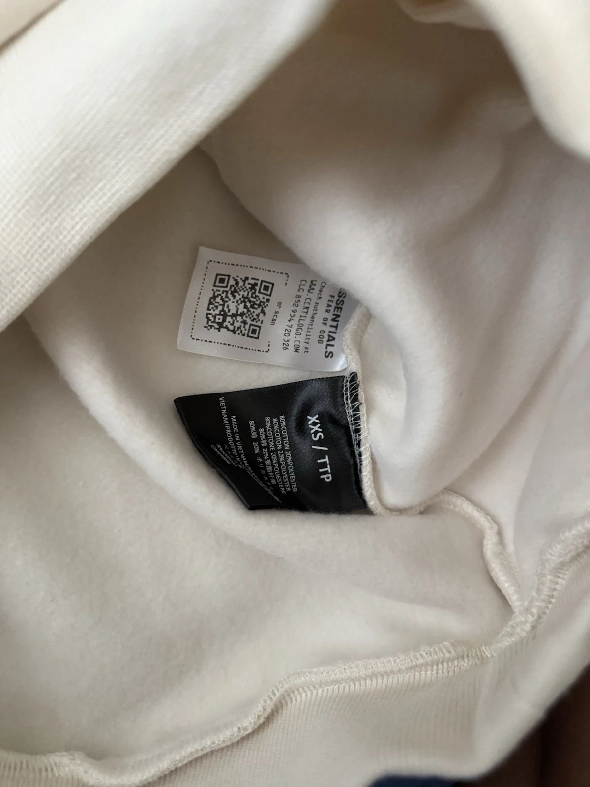 Felpa con cappuccio NUOVA FW24 Fear Of God State Essentials "Beige" TAGLIA XXS