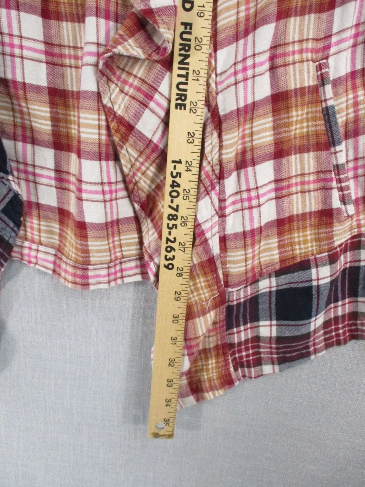 Patchwork Plaid Open-Front Cardigan Coatigan Jack… - image 5