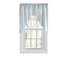 Ellis Plaza Ticking Stripe Printed Tailored Swag 1.5" Rod Pocket 56" x 36" Blue