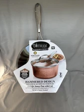 Gotham Steel Hammered Design Non-stick Aluminum 2.5 Qt Sauce Pan W/Lid G4