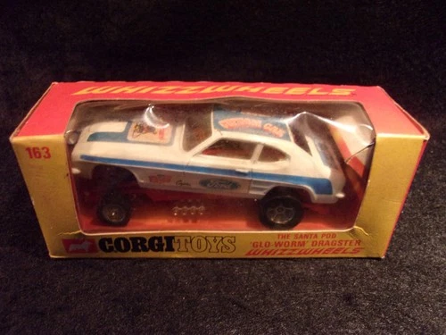 Vintage Corgi Toys 163 Ford Capri Santa Pod Glo-Worm Dragster Toy Diecast Car