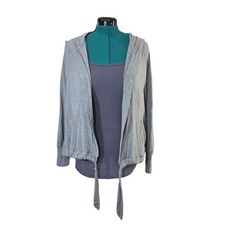 Torrid Super Soft Knit Hoodie Gray Open Front Drawstring Plus Size 00