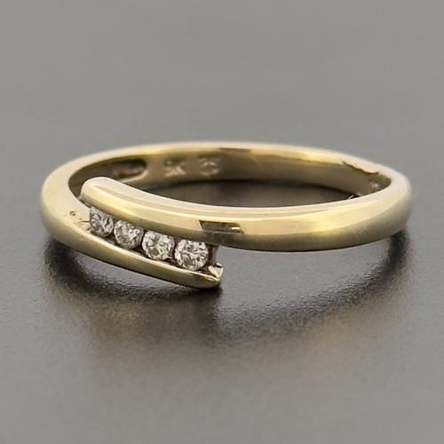 9ct Yellow Gold Diamond Ring Size K hallmarked - Picture 6 of 8