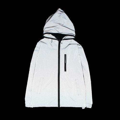 Chaqueta Para Hombre Nueva Tendencia Juvenil Con Capucha Informal Suelta Moda Abrigo Reflectante - Imagen 3 de 6
