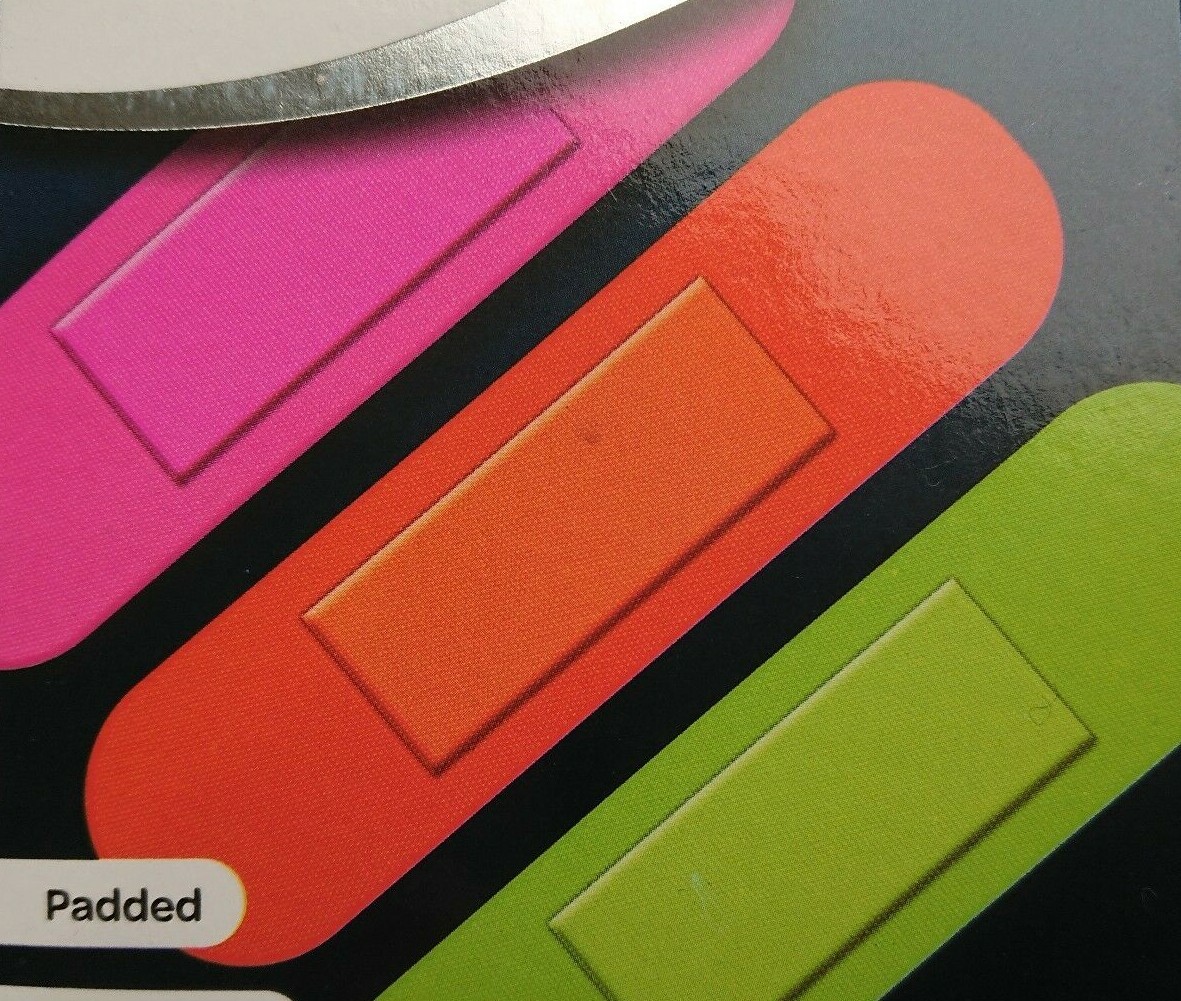 60 Neon Plasters Band Aid Water Resistant First Aid Sterile Breathable ...
