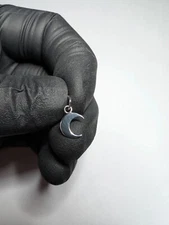 Solid 925 Sterling Silver Small Crescent Moon Pendant / Charm