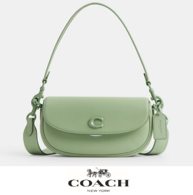 NWT Coach Emmy Saddle Bag 23 in Pale Pistachio Glovetanned Leather