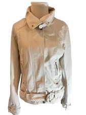 Republic White Moto Jacket Women's 12 Buttons+zipper