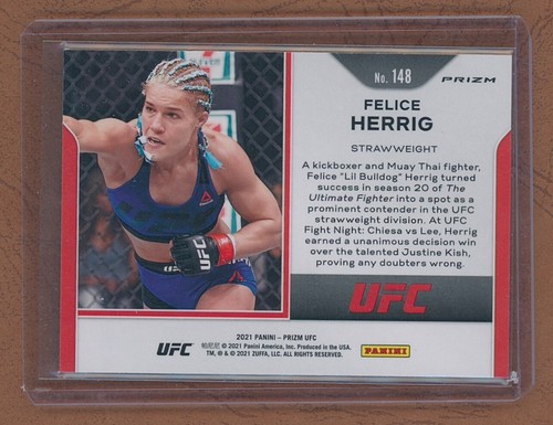 FELICE HERRIG 2021 Panini Prizm UFC White Sparkle 148 SSP - Picture 2 of 2