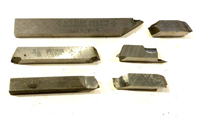 Vtg 6 pc CLEVELAND MO-MAX COBALT TOOL BITS LOT 1/4'' x 1/2'' x 4'' Machinest Tools