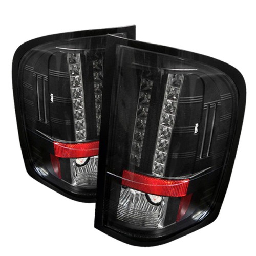 SPYDER LED Taillights 5001771 Rear Clear Black Housing for 07-13 Chevy Silverado - Picture 2 of 10