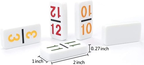 KAILE Mexican Train Dominoes with Numbers, Color Double 12 Numerical Number Set - Picture 2 of 6