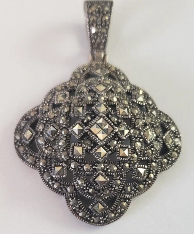 Silver marcasite sales pendant