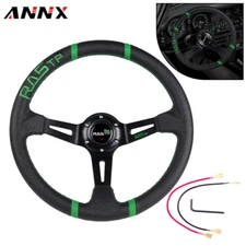13.5" Aluminum RASTP Deep Dish Drifting Sport Steering Wheel Racing Car Green