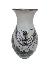 Tonala Mexican Pottery Bird Vase Apx 8.5"X 3.5"