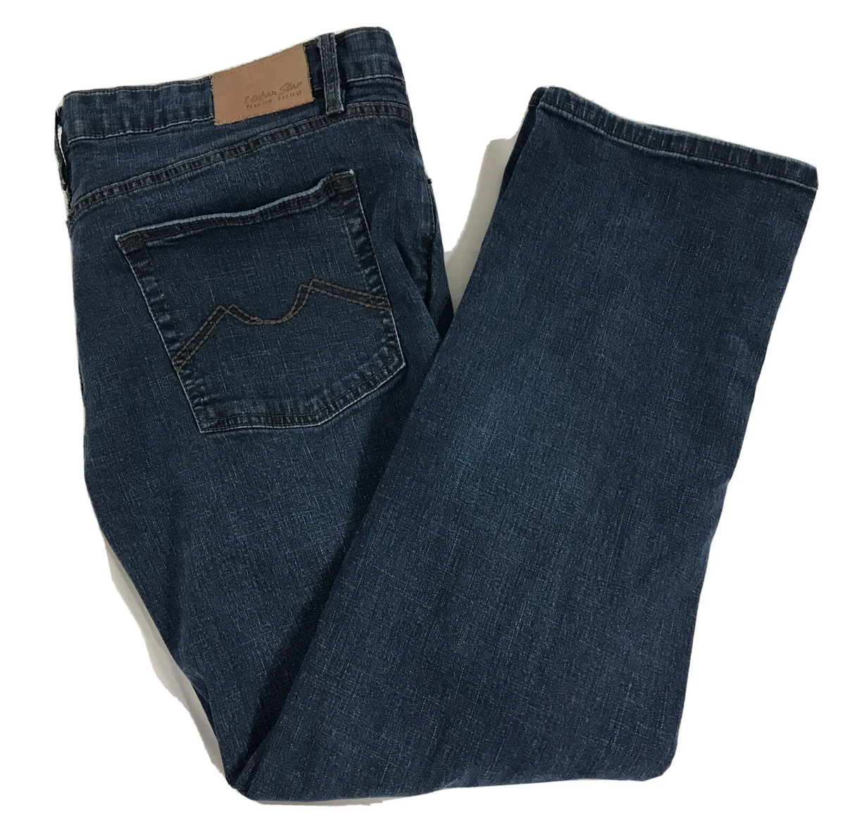 Urban Star Straight Leg Jeans Men s 42x30 Dark Blue Denim Comfort Stretch