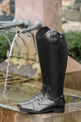 Happy Ride Reitstiefel schwarz Schnürstiefel mit ykk Reißverschluss usg Neu - Bild 1 von 2
