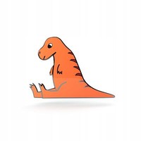 Pinets Pin Brosche Dinosaurier Junior Orange Dino Emaille Anstecknadel