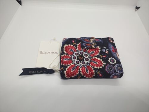 Bella Taylor Quilted Small Wallet Serafina Black Floral - Picture 1 of 8