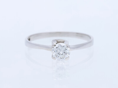 Top Preis Vintage Verlobung Ring 0,45 ct. Solitaire Brillant 585 Weiss Gold deta