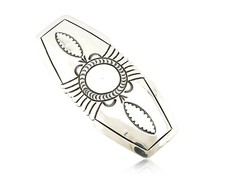 Navajo Prawdziwy turkus 925 LITE SREBRO Ręcznie stemplowana spinka do włosów o szerokości 12 mm