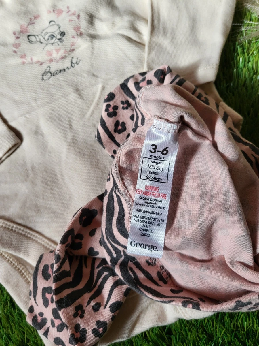 George Baby Girl s Bambi Casual Long Sleeve Bodyvest Pink Leggings