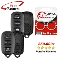 2 Remote Shell Case Pad Replacement No Electronics For Toyota 3b (GQ43VT14T)