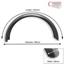 Rear Plain Steel Mudguard C profile, width 138mm length 1270 mm, diameter 780mm