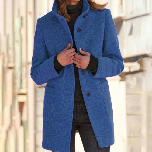 Damen Trench Wollmantel Oberbekleidung Damen Winter warme Jacke Mantel ÜBERGRÖSSE - Bild 8 von 29