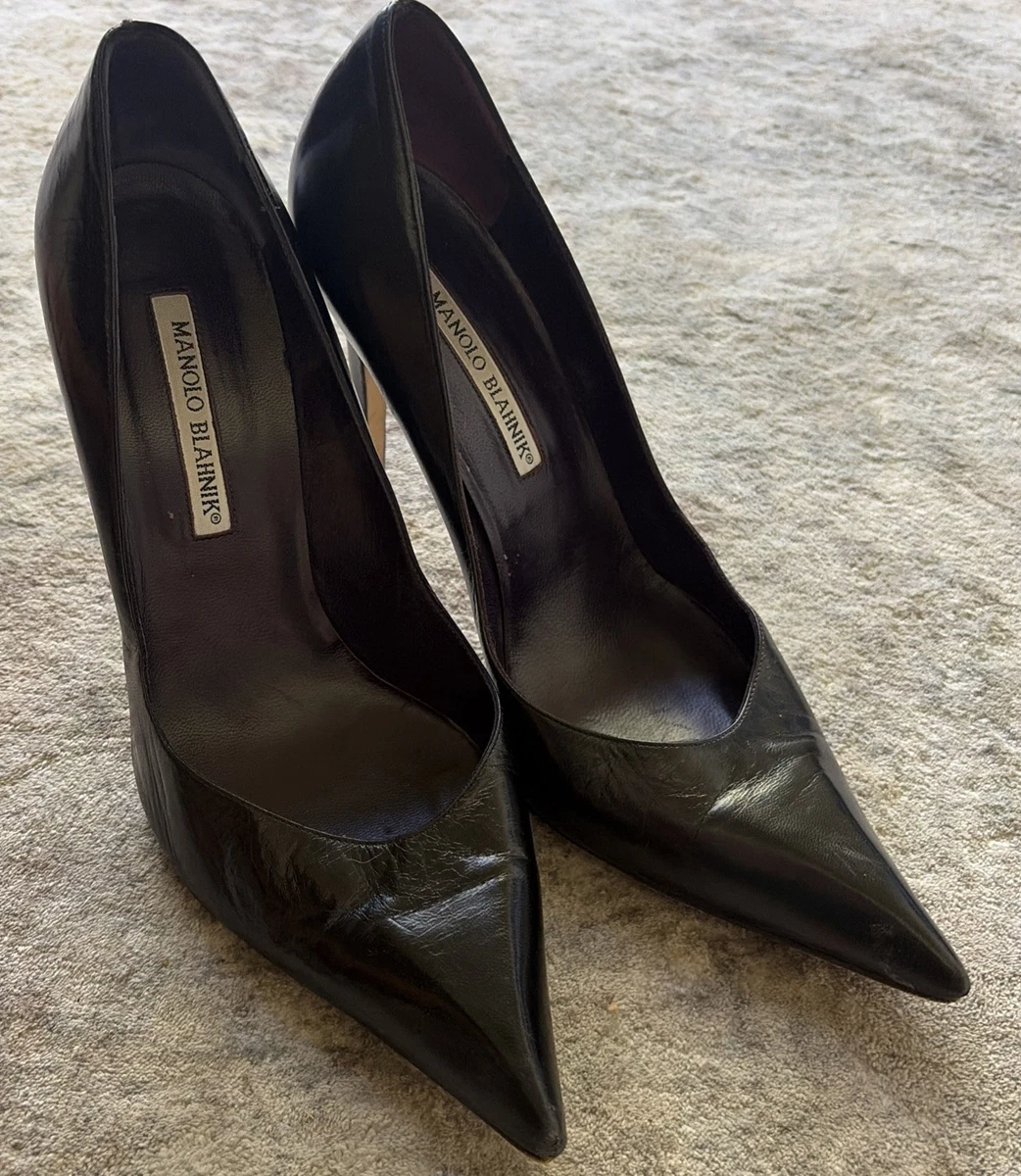 Manolo Blahnik BB Patent Leather High (3-3.9 in) Heel Height Heels