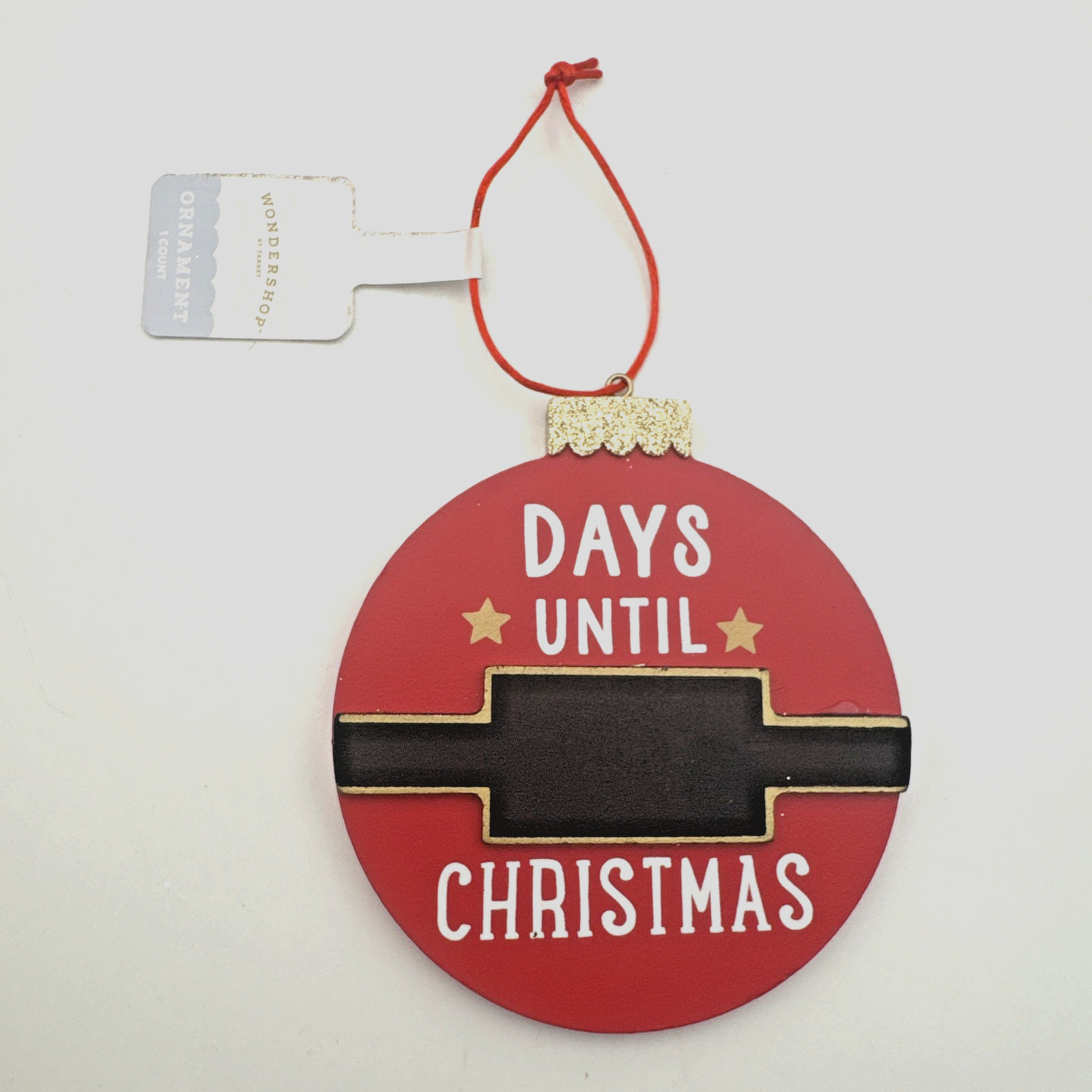Wondershop “Days Until Christmas” Countdown Ornament Wooden Chalkboard • NWT