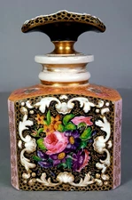 Large Vintage Perfume Bottle Porcelain Old Paris Finely Painted Circa 1830 C771