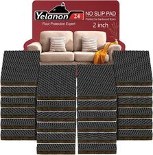 Yelanon Non Slip Furniture Pads -24 pcs 2’’ 24 2 Square, 24 Pcs 