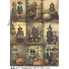 Creepy Halloween Children #2 | A4 Rice Paper | Paper for Decoupage | AB Studios
