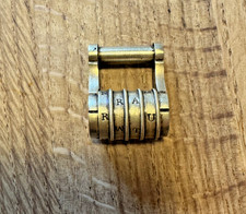Small Antique  Brass combination barrel padlock / puzzle VGC