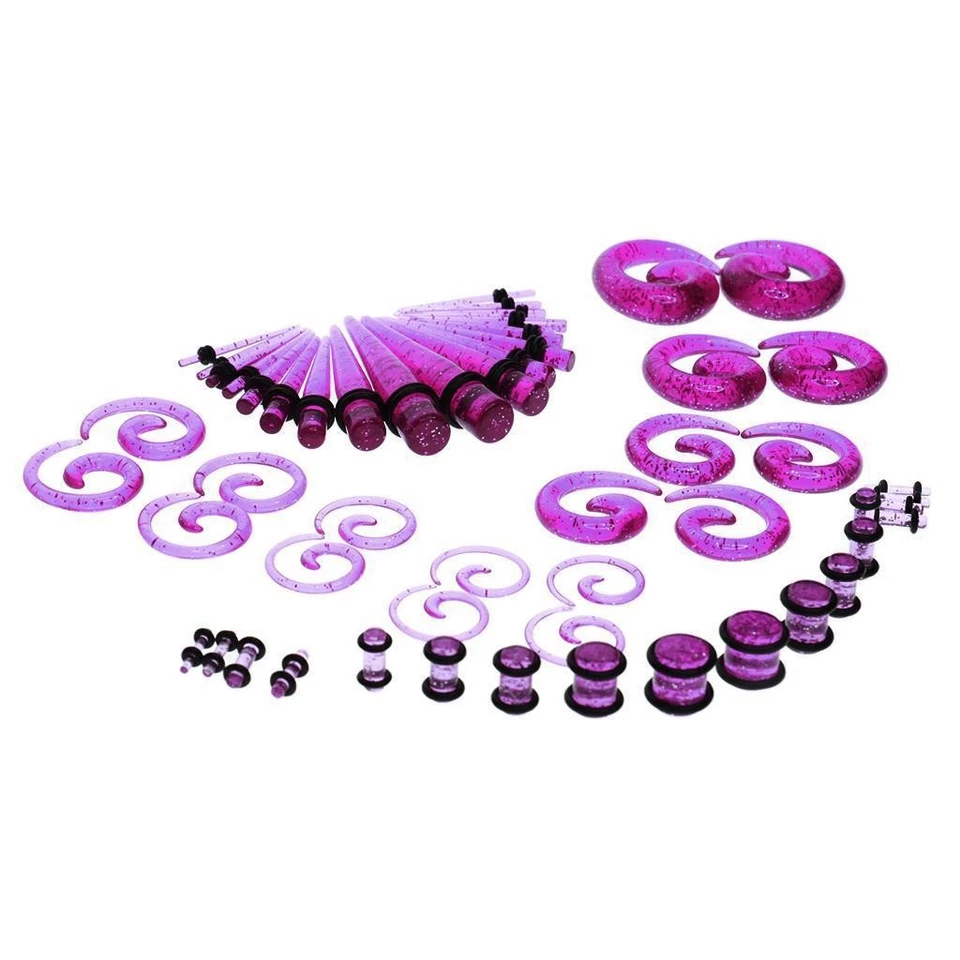 Kit de 54 pièces pour écarteurs d'oreilles en acrylique, comprenant des - Photo 1/1