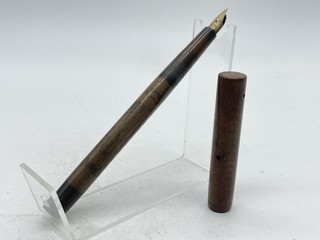 1900s WATERMAN USA Ideal 12 SF Hard Brown Rubber Eye Dropper Fountain Pen