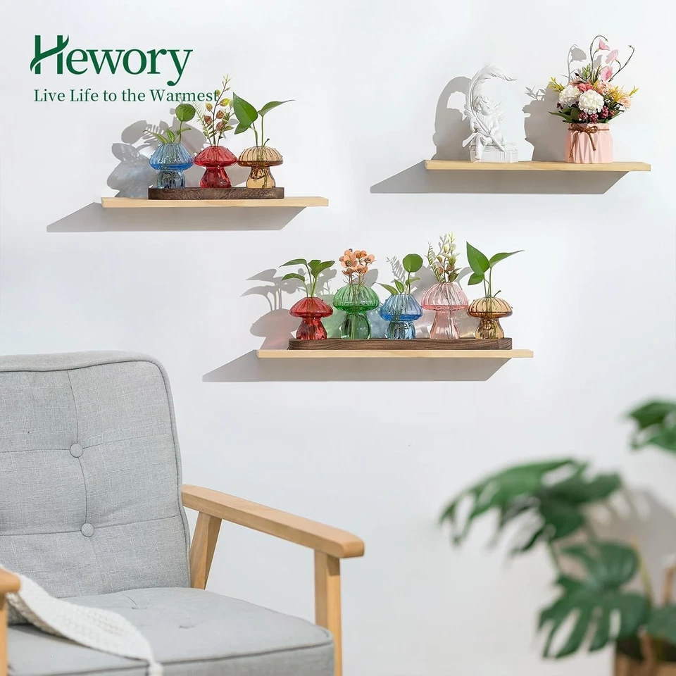 Estación de propagación de vidrio para planta: maceta de setas con soporte de madera para el hogar Foto 4 de 4