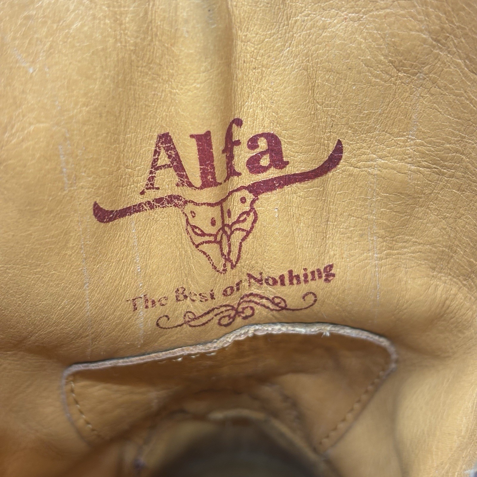 Alfa Western Wear Rustic Natural Python Leather C… - image 8