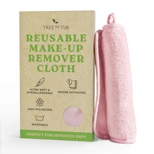 Tree To Tub Reusable Makeup Remover Cloth for Face - Pink Washable Microfiber...
